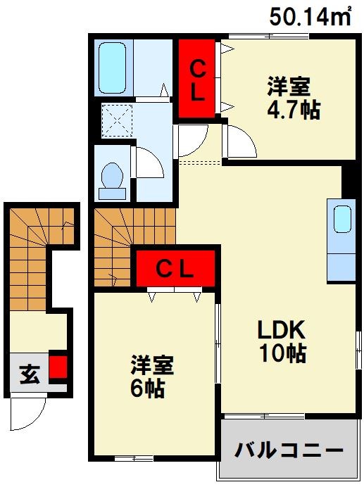 ベルサンライズ B棟  202号室 間取り