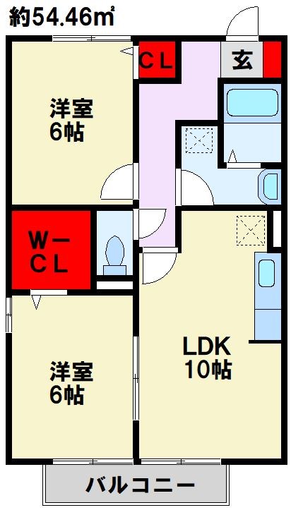 グランディール2番館 102号室 間取り