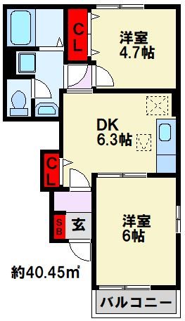 スリーワンスリーヒルズD 間取り図