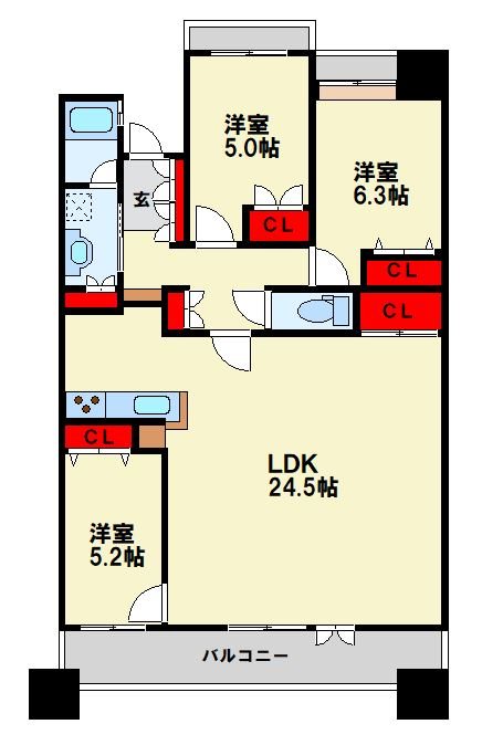ライフプラザ紅梅山手通り 間取り図