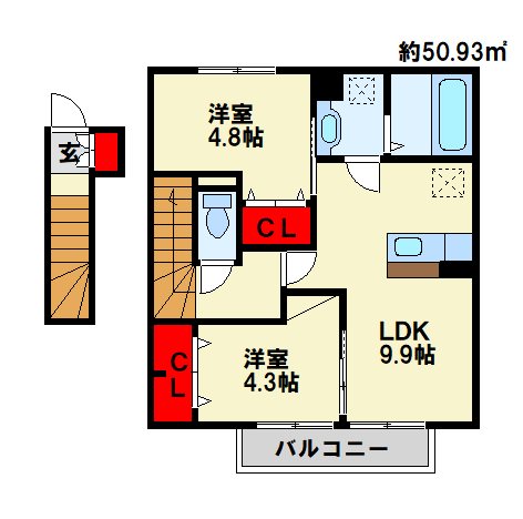 アルウェット 203号室 間取り