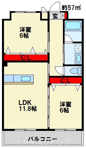 リード大手町 705号室 間取り