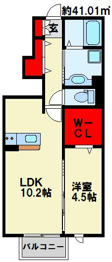 セジュールＫ　D棟 102号室 間取り