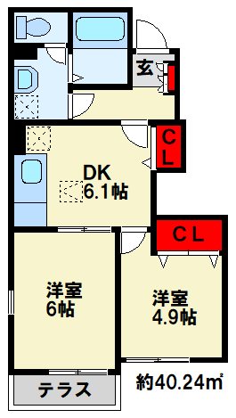 エンジェルベル杉　A棟 103号室 間取り