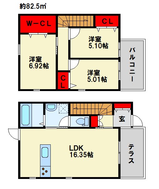 緑ヶ丘ヒルズ C号室 間取り