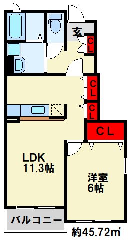 ウッド　クリーク　テラス　C 101号室 間取り