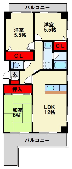 アネーロあそう 902号室 間取り