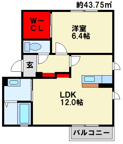 シャーメゾン津田　B棟  102号室 間取り