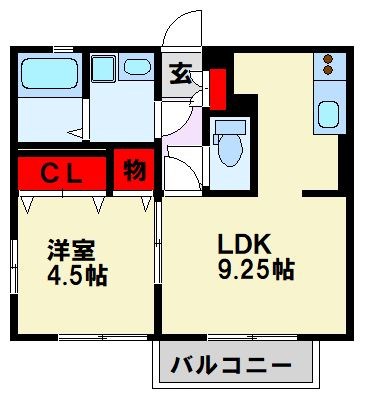 ヴィオラ楠橋 105号室 間取り