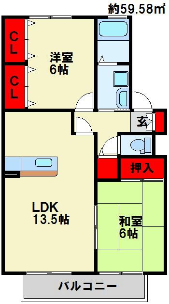 ベルデュール中曽根　A棟 間取り図