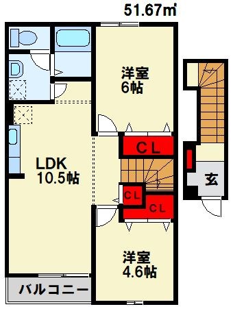 シャルマンK・Ⅱ 間取り図