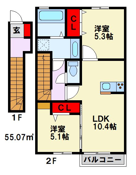 ベル コリーヌ 202号室 間取り