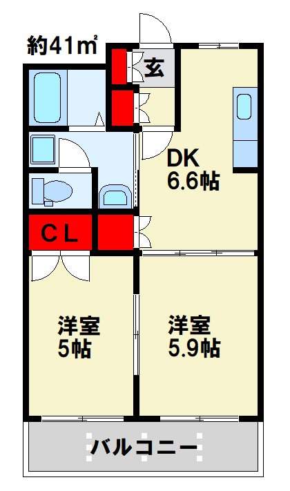 ビッグフォレスト壱番館 201号室 間取り
