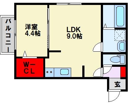 レスポワールⅡ 102号室 間取り