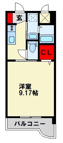 セレスタイト黒崎  608号室 間取り