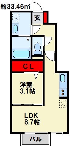 グランツ葛原 102号室 間取り