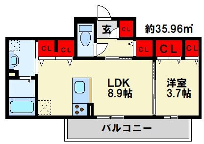ソレールヴィラⅡ Ｄ棟 302号室 間取り