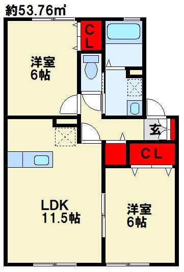 パインテールⅡ 202号室 間取り