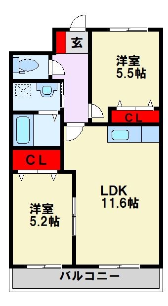 フォレストヴィラ高炉台 802号室 間取り