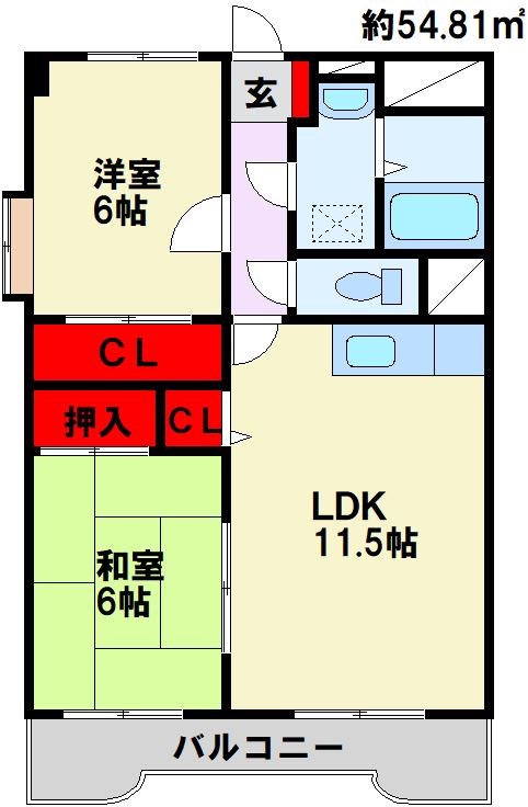 ハイネス穴生Ⅱ 間取り