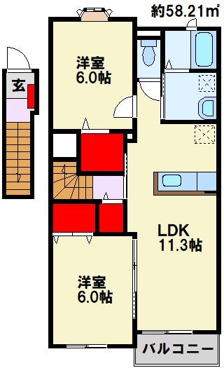 フィールドS 201号室 間取り