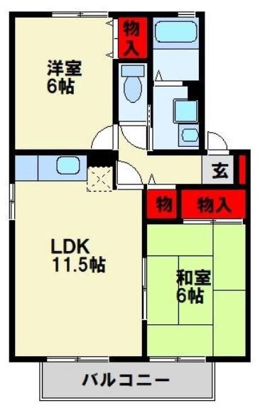 フラッターM 202号室 間取り