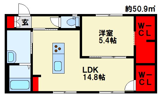 サンリヴァー吉志　 103号室 間取り