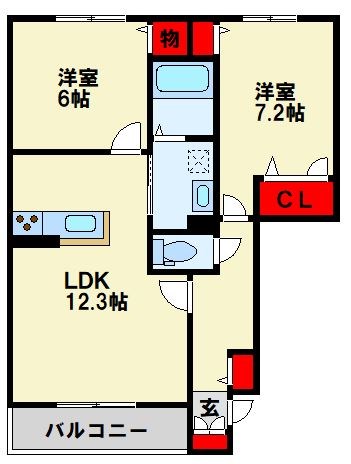 クラヴィエ石坂 A棟 間取り図