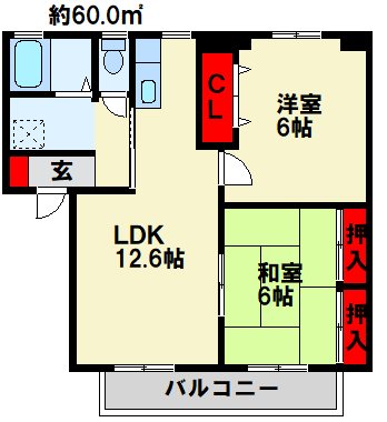 エヴァーグリーン紫の池　A棟 間取り図