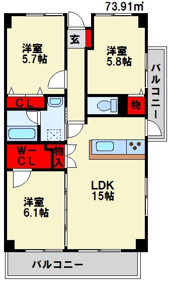 Merveille　Ishida 401号室 間取り