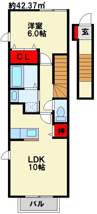 サニータウン曽根　C棟  206号室 間取り