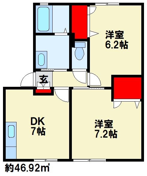 ドミール2004　B棟 202号室 間取り