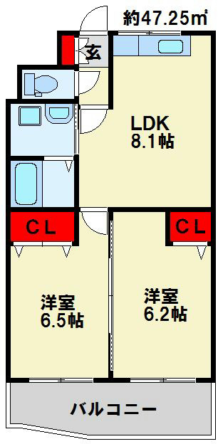 コートハウス大手町 802号室 間取り