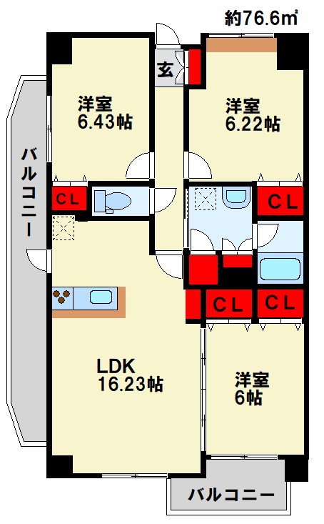 Ground Hills （グランヒルズ） 403号室 間取り