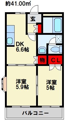 サウスフォレストーク 102号室 間取り