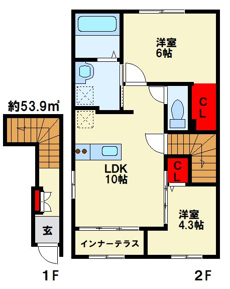 ピースタウン原町 201号室 間取り