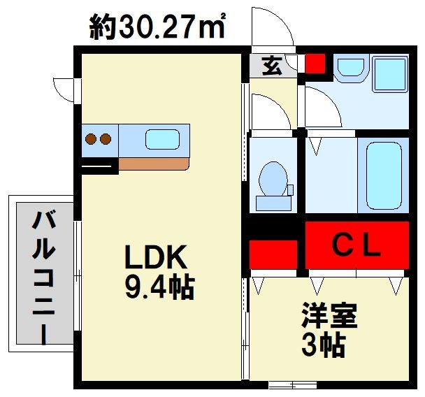 トレゾール城野 105号室 間取り