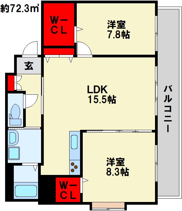 ラ・ヴェリテ鍛冶町 間取り図