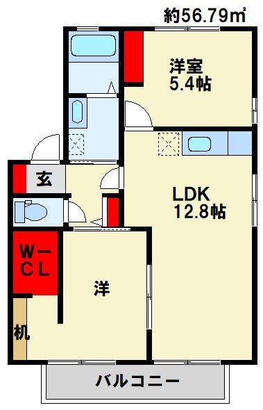 ヴィラ学園台Ⅱ  102号室 間取り
