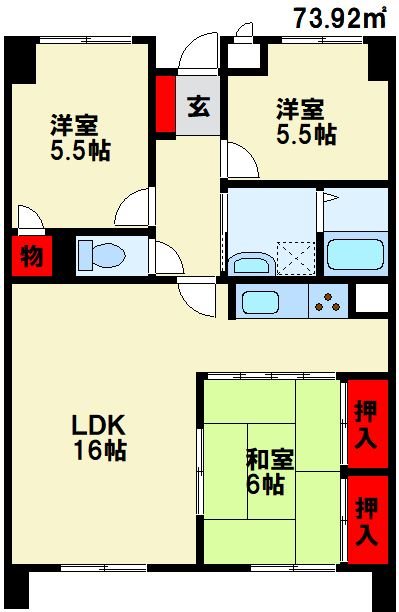 サンパーク木屋瀬Ⅱ 間取り