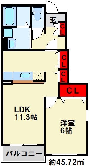 ウッド　クリーク　テラス　B 101号室 間取り