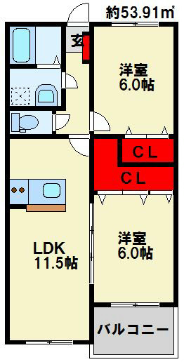 プレステージ東貫 αⅠ  305号室 間取り