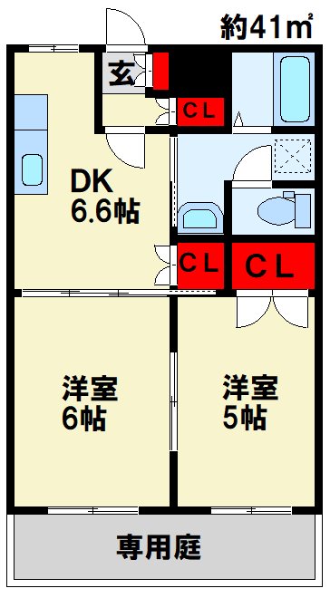 リバーサイド塚田 202号室 間取り