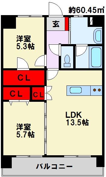 ザ.ヒルズ戸畑 901号室 間取り