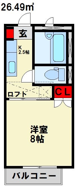 メゾンボー B棟　 207号室 間取り