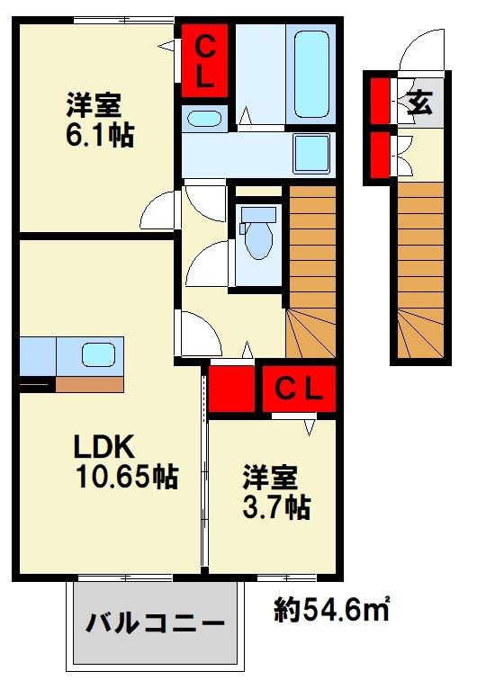 リバーサイド唐戸 203号室 間取り