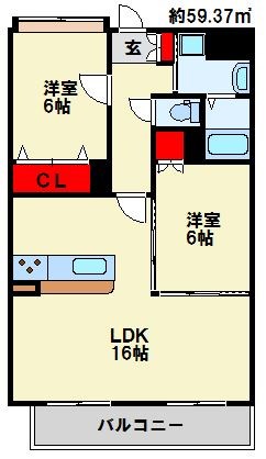 コンフォートスクエア安部山  302号室 間取り