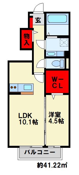 Arietta  106号室 間取り