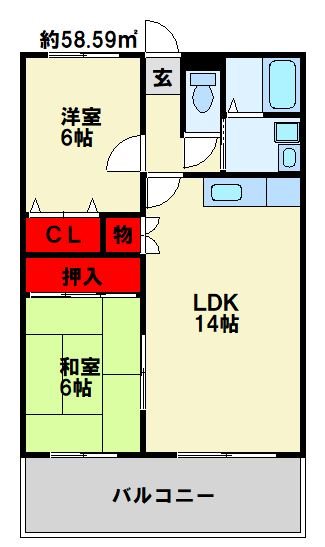 エルスール下曽根 303号室 間取り
