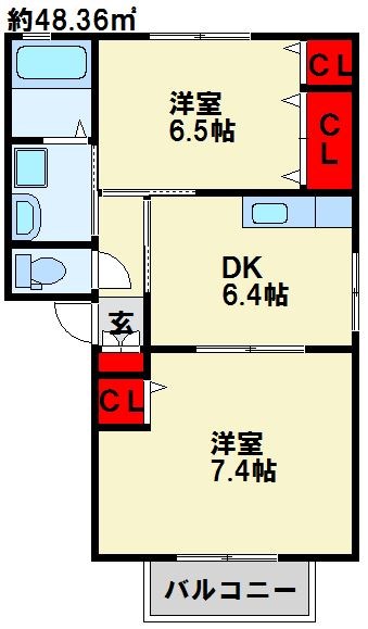 咲ら坂Hi！　I棟  203号室 間取り
